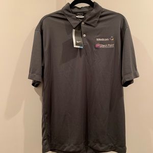 Nike golf gray dry fit polo shirt size M